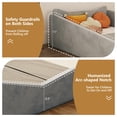 thumbnail image 5 of Zimtown Wood Bed, Floor Bed with Safety Guadrail, Montessori Bed with Soft Velvet Wood Bed, Mattress not Included (Gray), 5 of 8