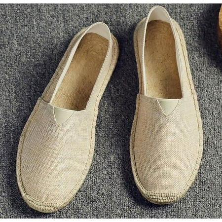 

2024 Trendy Men s Slip-On Espadrilles: Comfortable Round Toe Casual Shoes for Spring-Summer Wear