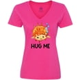 thumbnail image 3 of Inktastic Hug Me Cute Pufferfish with Bubbles Women's V-Neck T-Shirt, 3 of 5