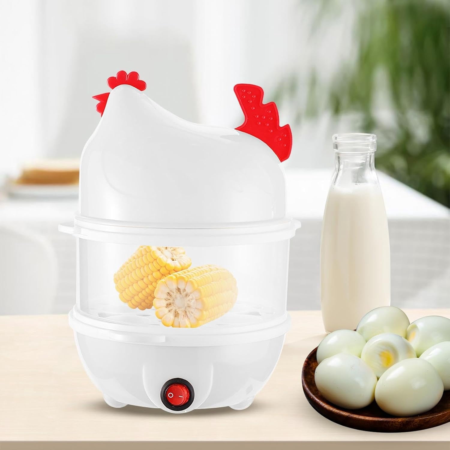 Egg Cooker - 7-Hole Electric Double Layer Chicken | Rapid Egg Cooker Cooking Steamer - for Home Restaurant Apartment Dorm Hotel Corn Bun Sweet Potato Milk