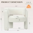 thumbnail image 3 of AFO Modern Upholstered Dining Chair, Cute Barrel Side Armchair with Round Back for Living Room Dining Room Bedroom, Cream, 3 of 7