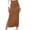 Brown, variant on KIHOUT Plus Size Skirt For Women Women's Versatile Half Skirt Solid Color Elastic Wrapped Hip Skirt Split Skirt