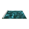 thumbnail image 2 of Ahgly Company Machine Washable Indoor Square Abstract Turquoise Blue Modern Area Rugs, 6' Square, 2 of 4