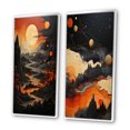 thumbnail image 3 of Designart "Jupiter Mars Bold II" Jupiter Framed Wall Art Set Of 2 - Orange Fantasy Frame Gallery Set For Office Decor, 3 of 7