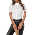 thumbnail image 3 of Camisas de Corta para Mujer, Blusas Abotonadas, Blusas Informales Texturizadas de Verano. L, 3 of 6