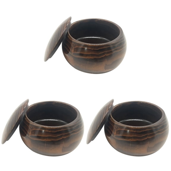 Tineasur Wooden Go Chess Set with Coffee Finish, Secure Lid Container for Easy Storage and Portable Transport