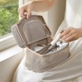 thumbnail image 4 of Divided cosmetic storage pouch for vacation Breathable mesh material ensures quick drying. Weekend Getaway, 4 of 5