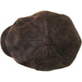 thumbnail image 6 of 100% Genuine Leather Dark Brown Mens Ivy Hat Golf Driving Ascot Flat Cabbie Newsboy, 6 of 8