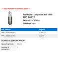 thumbnail image 2 of Fuel Pump - Compatible with 1999 - 2009 Saab 9-5 2000 2001 2002 2003 2004 2005 2006 2007 2008, 2 of 2