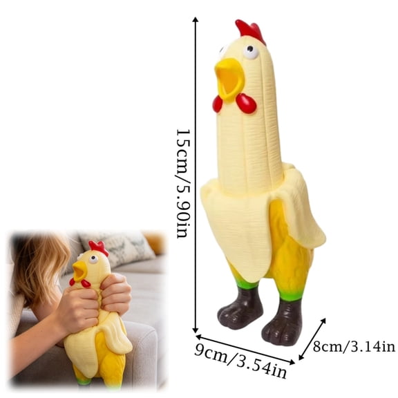 Banana Chicken Shaped Squishies Toys, 1pc, Slow Rebound Stress Relief Fidget Toys Squeeze, Calming
