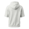 thumbnail image 6 of Mens Short Sleeve Hooded Sweatshirts,Lightweight Vintage Style Casual Pullover for Summer Sports and Lounge Light Gray L, 6 of 8