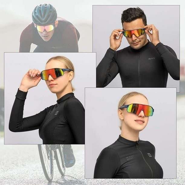 ROCKBROS Polarized Sports Sunglasses HD Glasses Neon Lens UV400 TR90 Frame  Cycling Fishing Running Climbing for Women Man 