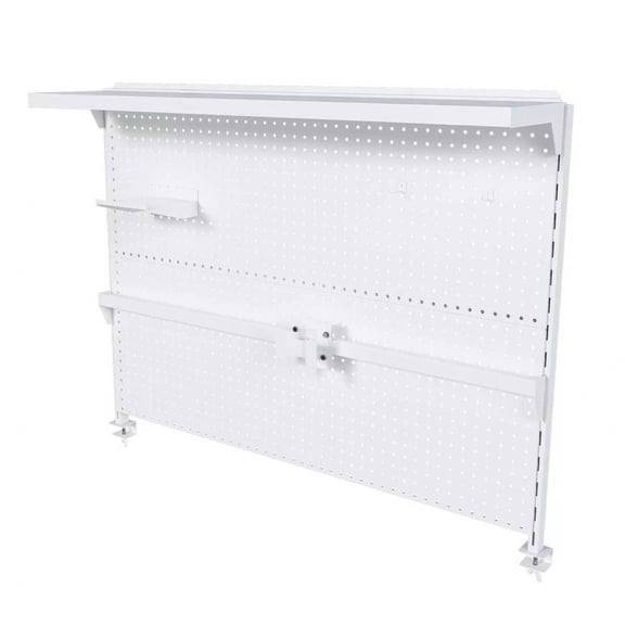 Clamp-On 43" Pegboard Desk Organizer with Monitor Stand & Movable Panel