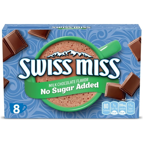 1PACK,Swiss Miss No Sugar Added Milk Chocolate Flavored Hot Cocoa Mix Packets