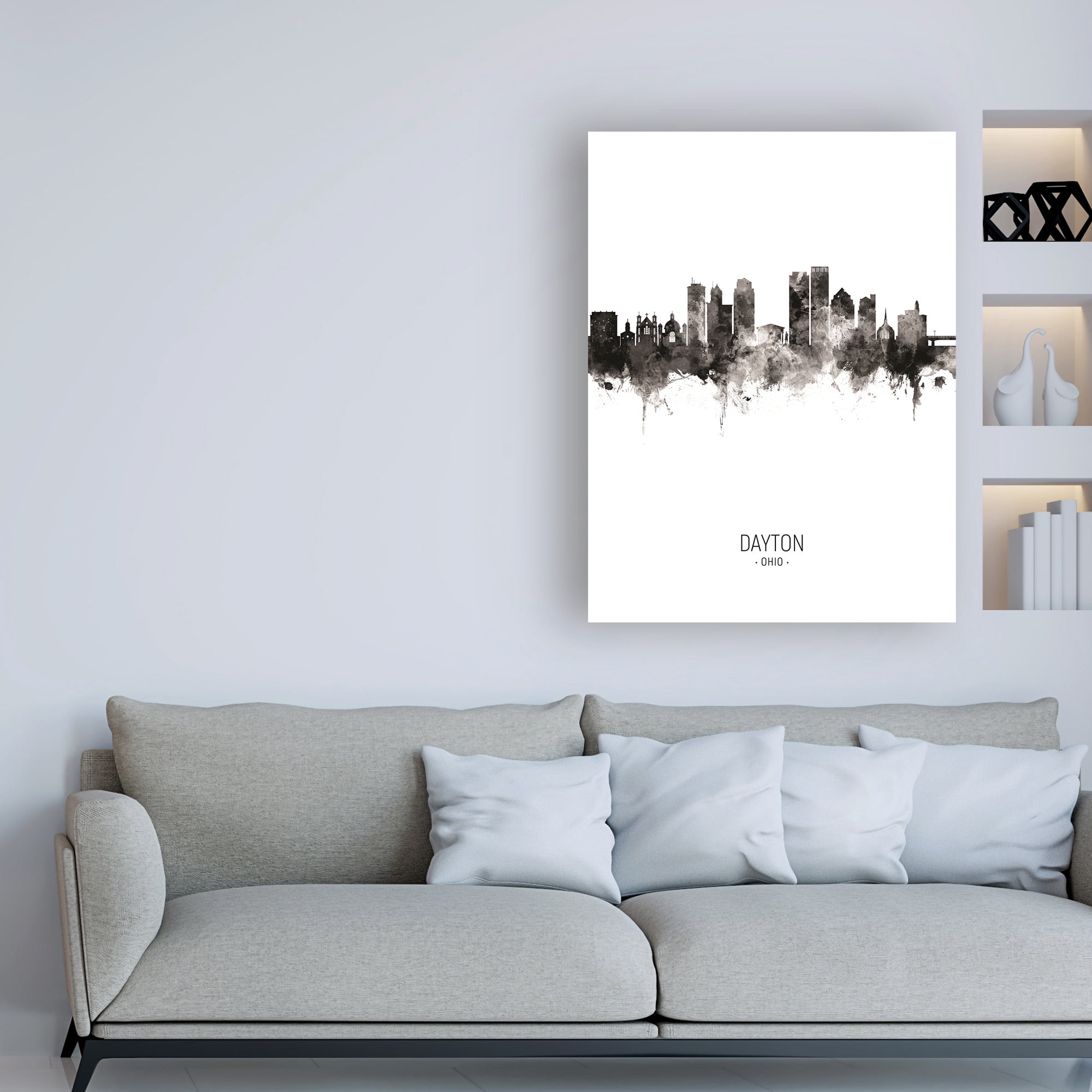 Trademark Fine Art 'Dayton Ohio Skyline Portrait II' Canvas Art by Michael Tompsett
