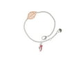thumbnail image 2 of Delight Jewelry Silvertone Mini Red Running Shoe - Rose Goldtone Leaf Delicate Bracelet, 6.25+1.75", 2 of 4