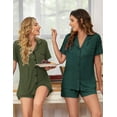 thumbnail image 5 of Avidlove 2 Pack Womens Pajamas Set Button Down Summer Sleepwear Short Sleeve Pjs with Shorts Loungewear Set, 5 of 7