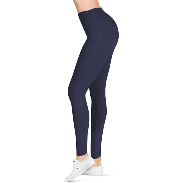 Satina High Waisted Leggings for Women | 3 Inch Waistband (Plus Size ...
