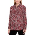 thumbnail image 1 of Tommy Hilfiger Womens High-Low Button Up Shirt, Red, Small, 1 of 1