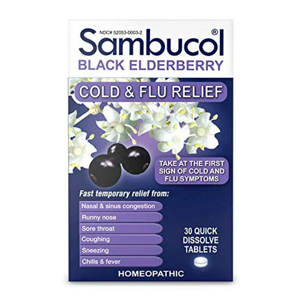 Sambucol Black Elderberry Cold & Flu Relief Tablets 30 ct