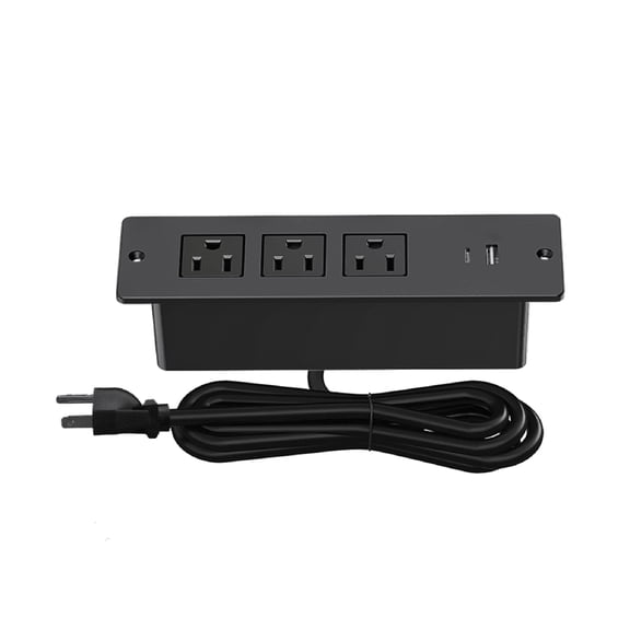 BPPEG Recessed Power Strip with Extension Cord,Furniture Recessed Power Strip Extender with Usb Ports,Multiple Hidden Outlet for Cabinet,Inset Power Strip with Surge Protection
