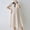 Beige, variant on Sentmoon Maternity Dress Lapel Solid Color Long Dresses Short Sleeve Loose Fit Vacation Holiday Maxi Dress with Sleeves for Work and Office XL-3