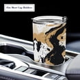 thumbnail image 5 of 20oz Stainless Steel Tumbler with Straw, Double Wall Insulated Travel Tumbler Brown and Black Pattern, 5 of 8