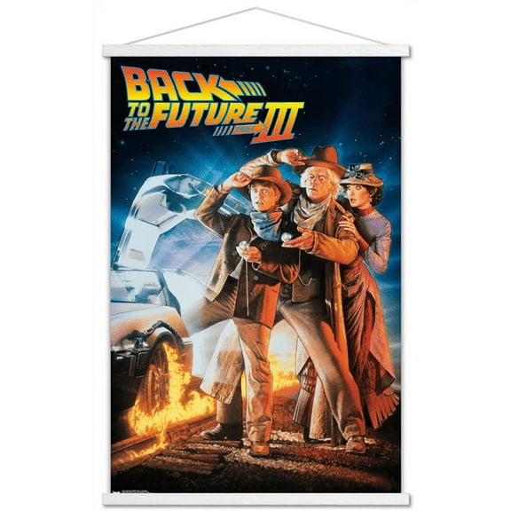 Back to the Future Part III - One Sheet Wall Poster with Wooden Magnetic Frame, 22.375" x 34"