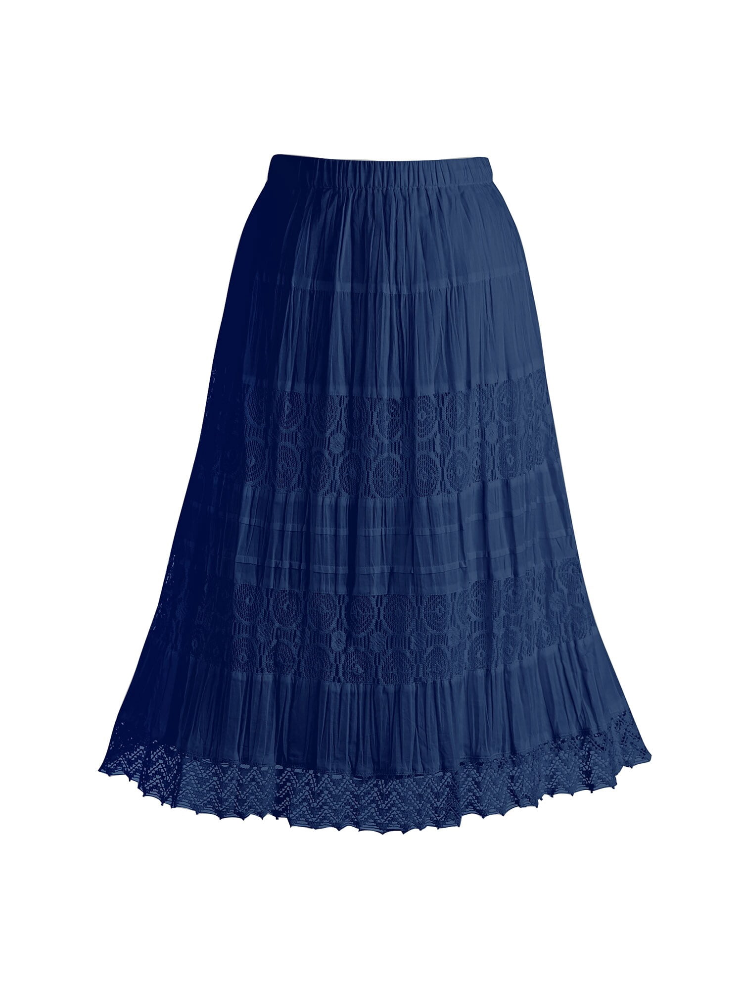 Baby'O Girls' 4-Tier Cotton Twill Skirt - Below Knee Length, Navy Blue, X-Small - View #12