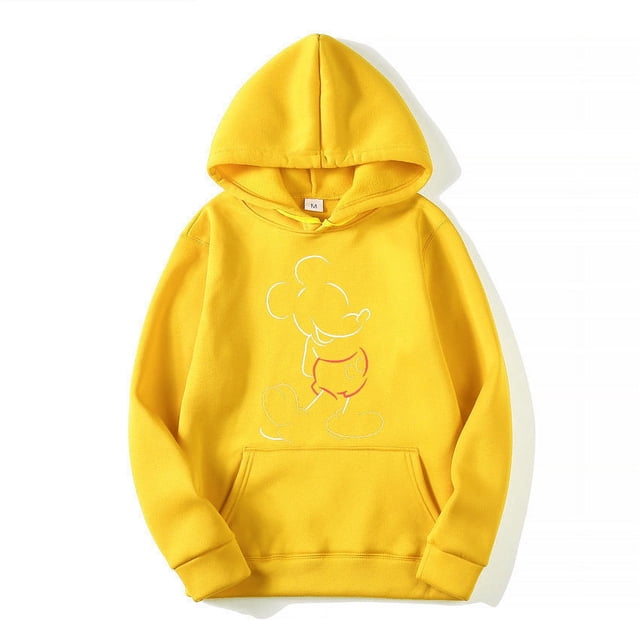 Mickey Mouse Line Pop Unisex Hoodie Cartoon Fashion Couple Oversized Sweatshirt Tops Spring Autumn Pullover