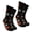 Black / Orange / White, variant on Men Leaf Printed Mid-Calf Cotton Athletic Sports Crew Socks Lavender Black White 2 Pairs (Mens)