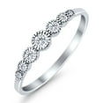 thumbnail image 3 of Half Eternity Petite Dainty Wedding Band Ring CZ 925 Sterling Silver Size 10, 3 of 6