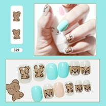 24PCS Short Press on Nails for Girls and Women, Fake Nails Kit