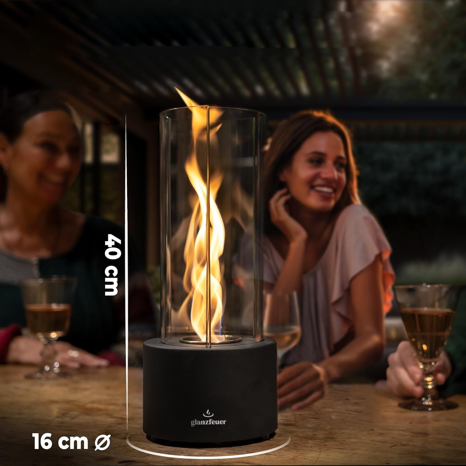 EAST FLAME Tornado Tabletop Fire Pit 60-90 Mins Burning, Portable Table Top Fireplace Indoor & Outdoor Gift for Birthday, Home Decor, Housewarming,Christmas