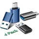 thumbnail image 1 of Temdan Adaptador USB a USB C, Paquete de 4, 【2 * Convertidor de Cargador Tipo C Hembra a Macho】 y 【2 * USB C Macho a USB Hembra】 para Apple Watch Ultra 8 9, iPhone 15 Pro Max 14 13 12, AirPods, OTG Ad, 1 of 4
