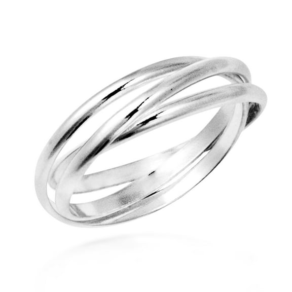 Interconnected Trinity Band Sterling Silver Ring-12