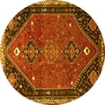 thumbnail image 1 of Ahgly Company Indoor Round Persian Yellow Traditional Area Rugs, 5' Round, 1 of 4