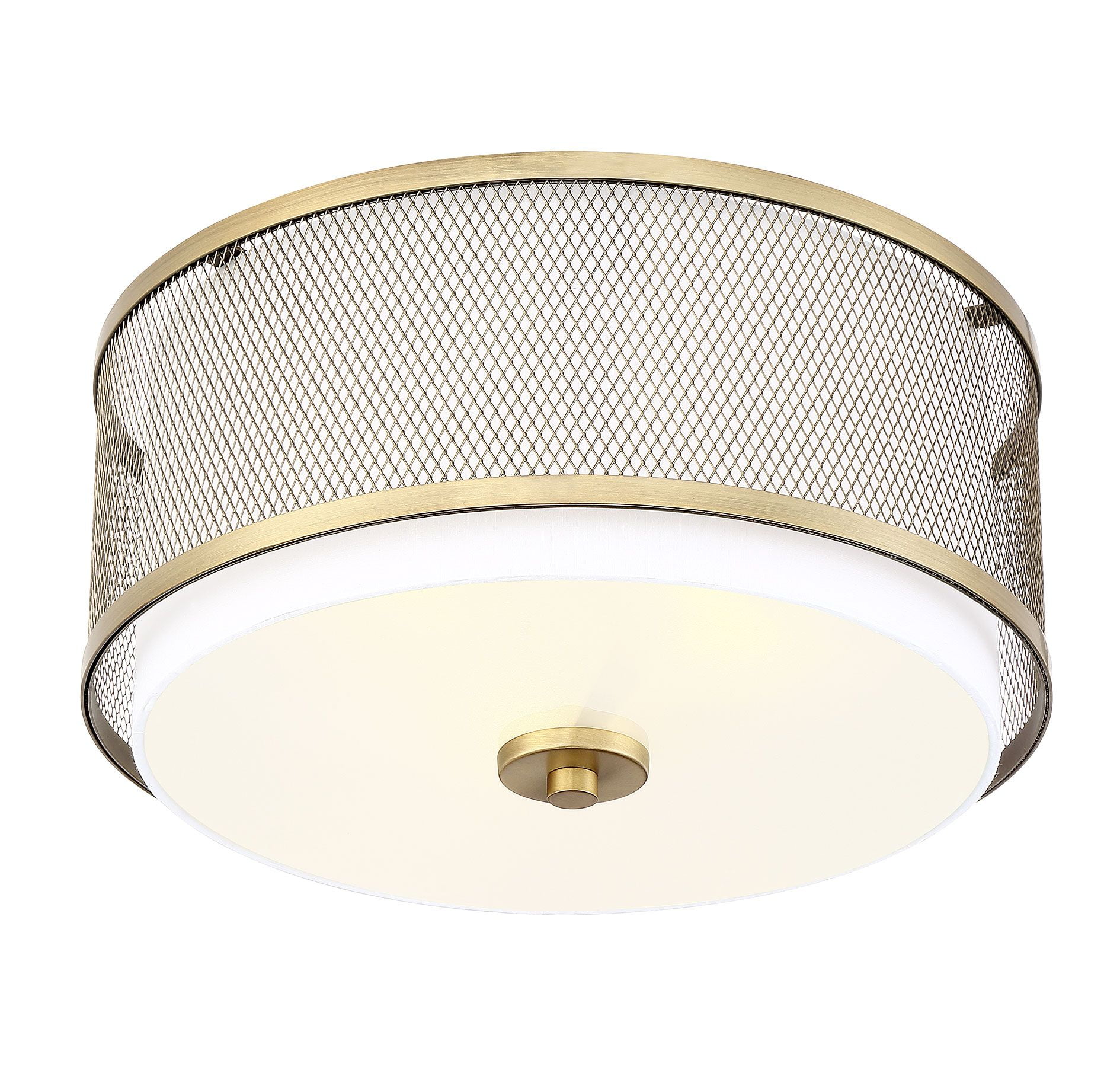 Trade Winds Fremont 3-Light Flush Mount Ceiling Light in Natural Brass