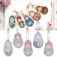 thumbnail image 3 of Llavero 5 Uds Llavero Pintura De Diamante Muñeca Matryoshka Patrón DIY Llavero De Resina Colgantes De Equipaje, 3 of 7
