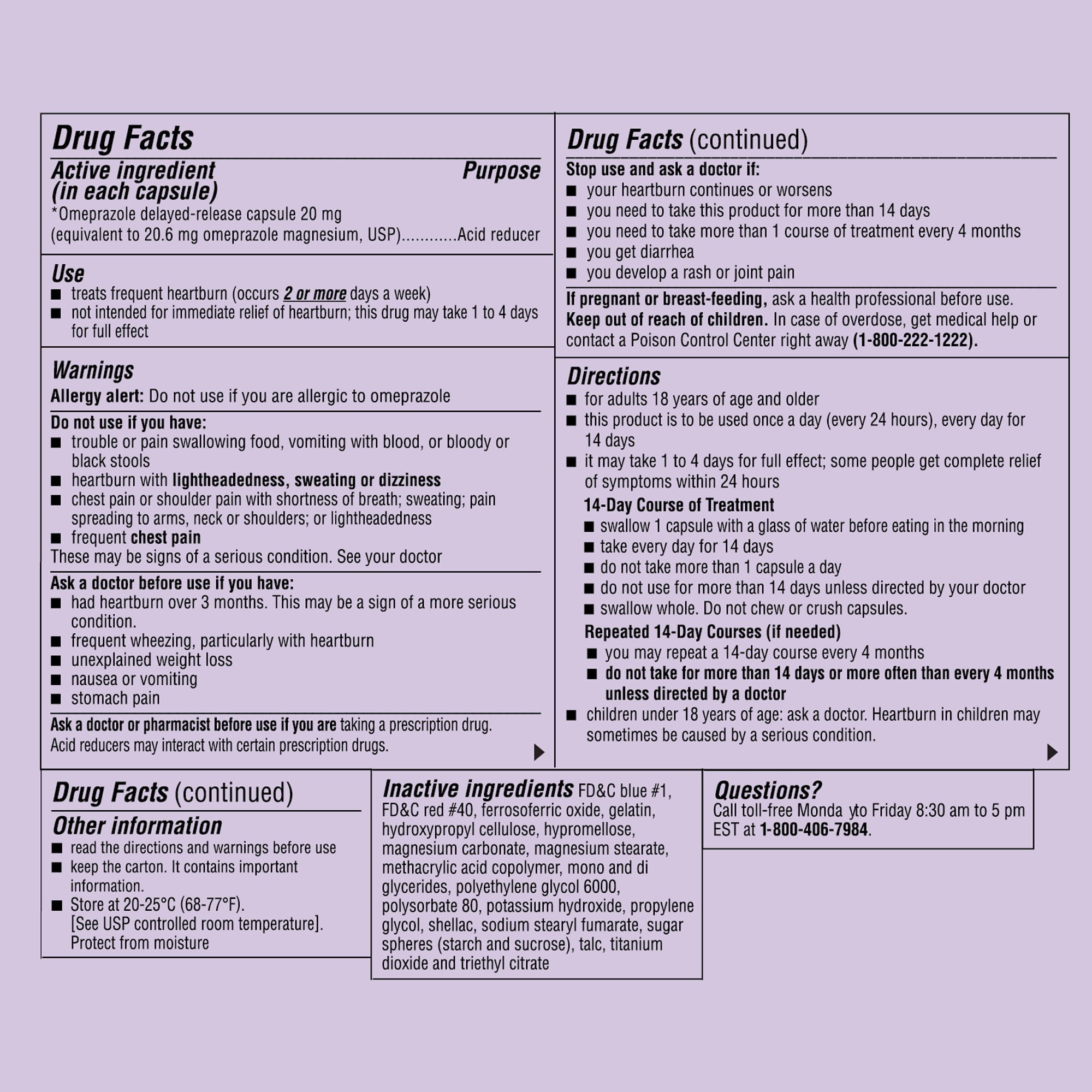Curist Heartburn Relief Omeprazole 20 mg 168 Ct Tablets, Delayed-Release Acid Reflux Medicine for Adults, 24 Hour Acid Reducer, Compare to Prilosec OTC