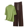 thumbnail image 2 of Pounoo Womens Loungewear Sets Crew Neck Short Sleeve Modal Solid Two Piece Outfits Casual Loose Lightweight Soft Comfy Sleepwear Gift, 2 of 6