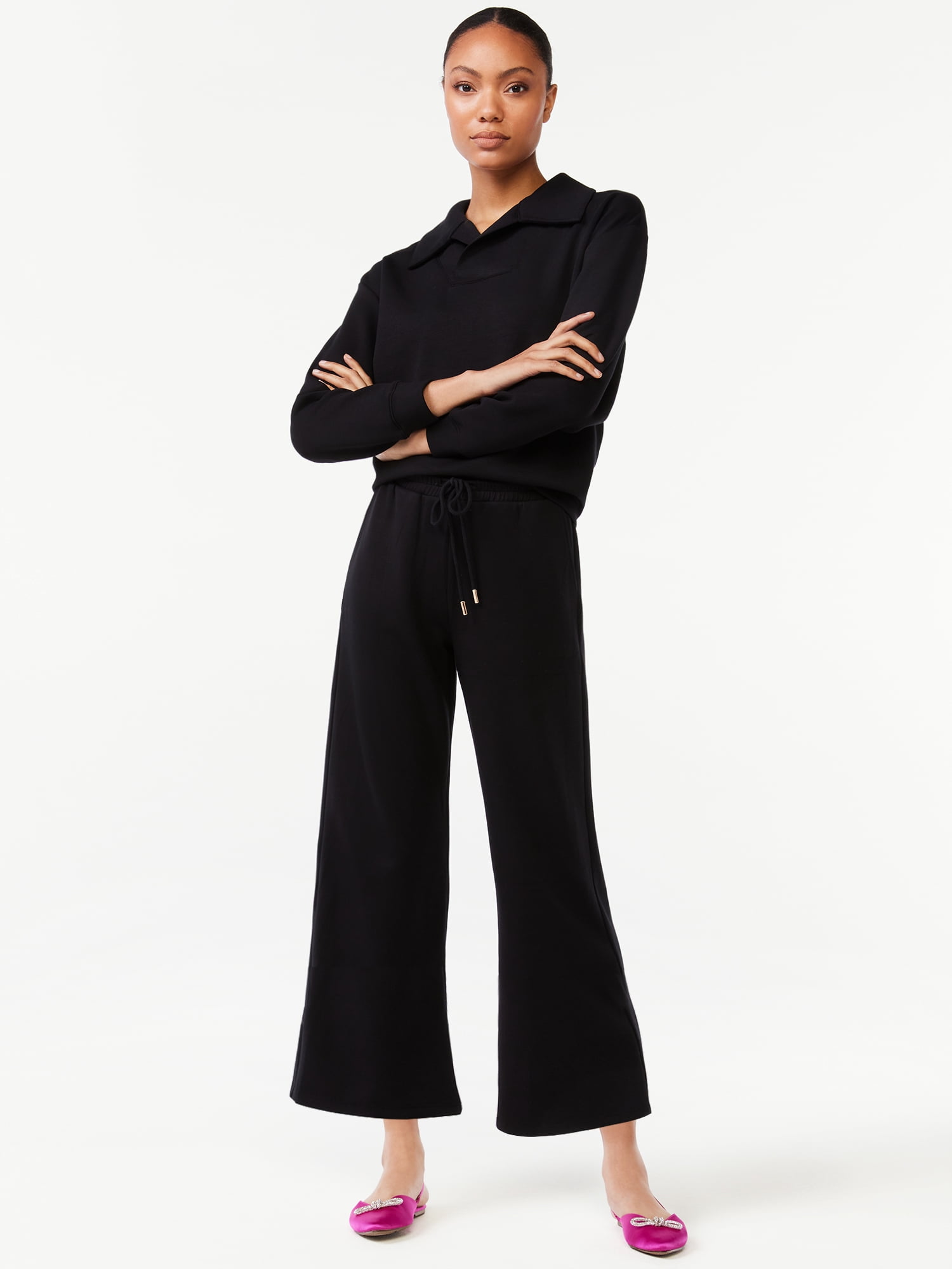 Scoop Women's and Women's Plus Ultimate Scubaknit Cropped Sweatpants, Sizes XS-4X
