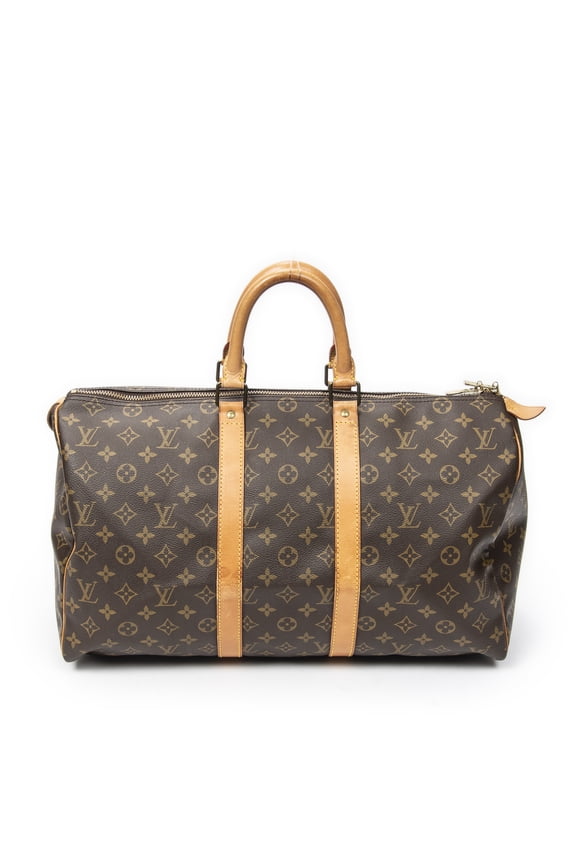 Pre-Owned Louis Vuitton Brown Keepall 45 Shoulder Bag Monogram Canvas