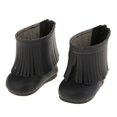 thumbnail image 2 of Par de botas negras con borla en la parte trasera y cremallera para muñecas AG American Doll AG My Life de 18" Sunnimix Zapatos De Muñecas, 2 of 8