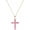 Gold pink, variant on 14K Gold Plated Cross Necklace for Women Silver Gold Pink Cubic Zirconia Cross Pendant Necklace for Dainty Cross Chain Necklace Trendy Jewelry Gifts