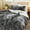 Black-gray, variant on Luxury Faux  Shaggy Fluffy Comforter Set Full/ Size Mixed Black and White Long Hair, 3 count Plush Flannel Sherpa Backing Reversible Soft Microfiber Bedding Set  Warm for Winter