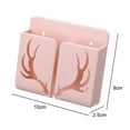 thumbnail image 3 of Mobile Phone Holder Multi-function Wall Mounted Creative Antlers Remote Control Storage Box Organizer for Home,Pink, 3 of 8