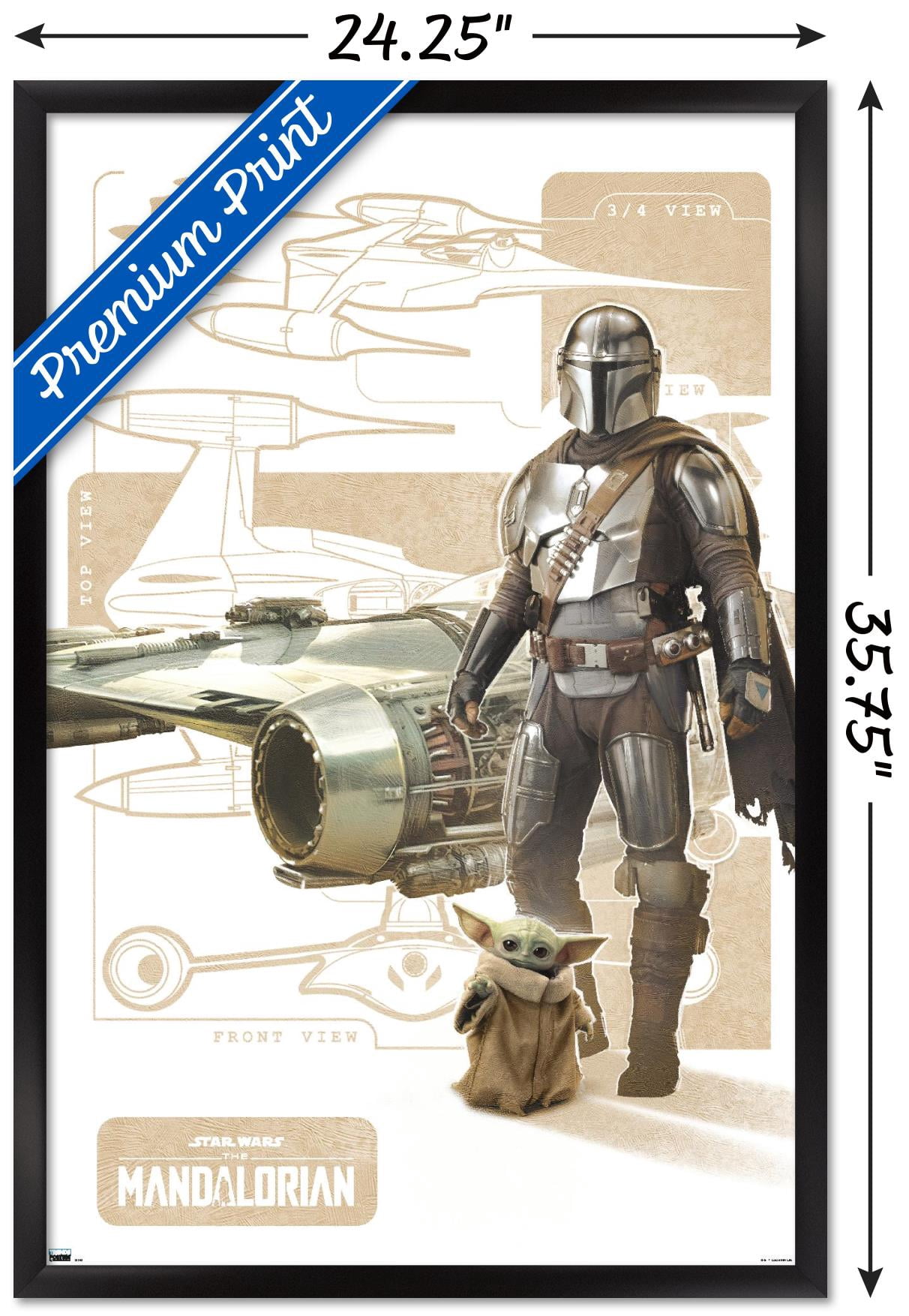 Star Wars: The Mandalorian Season 3 - N1 Starfighter Wall Poster, 22.375" x 34" Framed