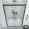 thumbnail image 3 of 54 in. W x 72 in. H Framed Pivot Shower Door in Bronze with Clear Glass, 3 of 9