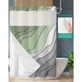 thumbnail image 2 of No Hook Shower Curtain with Snap in Liner, Sage Green and Grey Ombre Stripes Geometric Color Gradient Shower Curtains for Bathroom, Washable Shower Curtain Liner Set with Mesh Top Window, 72"x72", 2 of 6